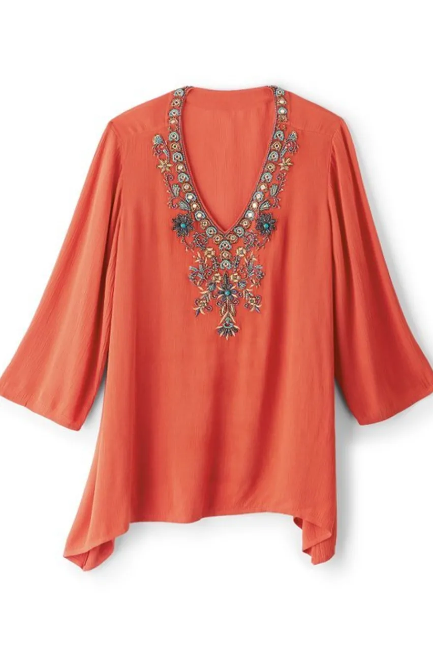 Online Paulina Gauze Pullover Tops