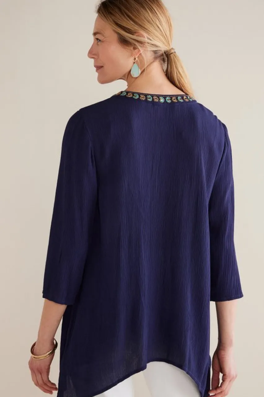 Online Paulina Gauze Pullover Tops