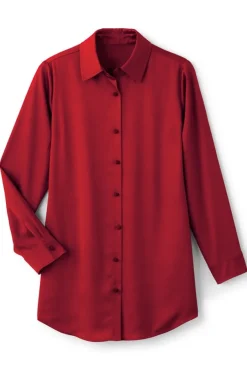 Sale Satin Boyfriend Shirt Tops