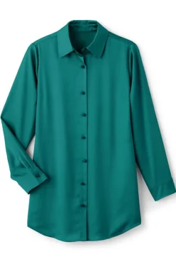 Sale Satin Boyfriend Shirt Tops