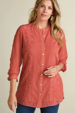 Sale Serafine Embroidered Tunic Tops