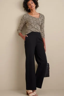 Clearance Soft Essential Ponte Wide Leg Pants Pants