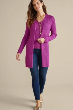 New Soft Essential Ribbed Long Cardi Tops|Sweaters & Cardigans
