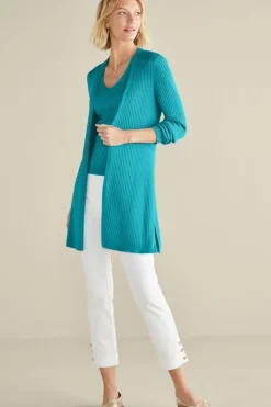 New Soft Essential Ribbed Long Cardi Tops|Sweaters & Cardigans