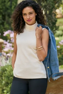 Discount Soft Essential Ribbed Turtleneck Tank Tops|Sweaters & Cardigans