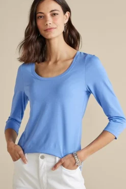 Clearance Soft Essential Supima 3/4 Sleeve Tee Tops