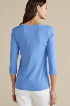 Hot Soft Essential Supima 3/4 Sleeve Tee I Tops