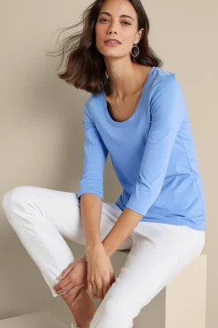 Hot Soft Essential Supima 3/4 Sleeve Tee I Tops