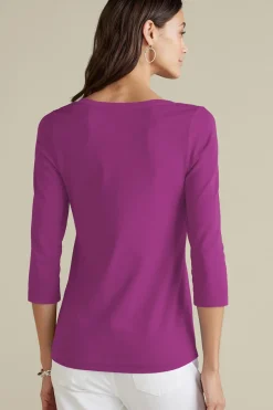 Hot Soft Essential Supima 3/4 Sleeve Tee I Tops