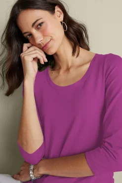 Hot Soft Essential Supima 3/4 Sleeve Tee I Tops