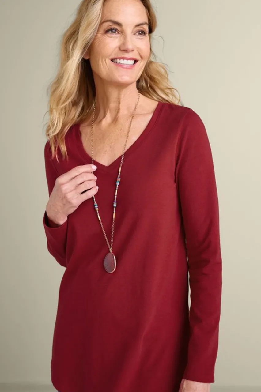 Online Soft Essential Supima Isabel Long Sleeve Tunic Tops
