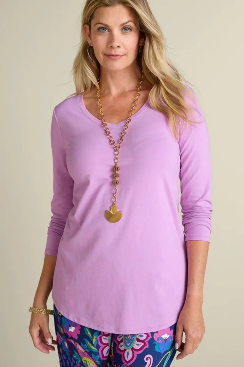 Online Soft Essential Supima Isabel Long Sleeve Tunic Tops