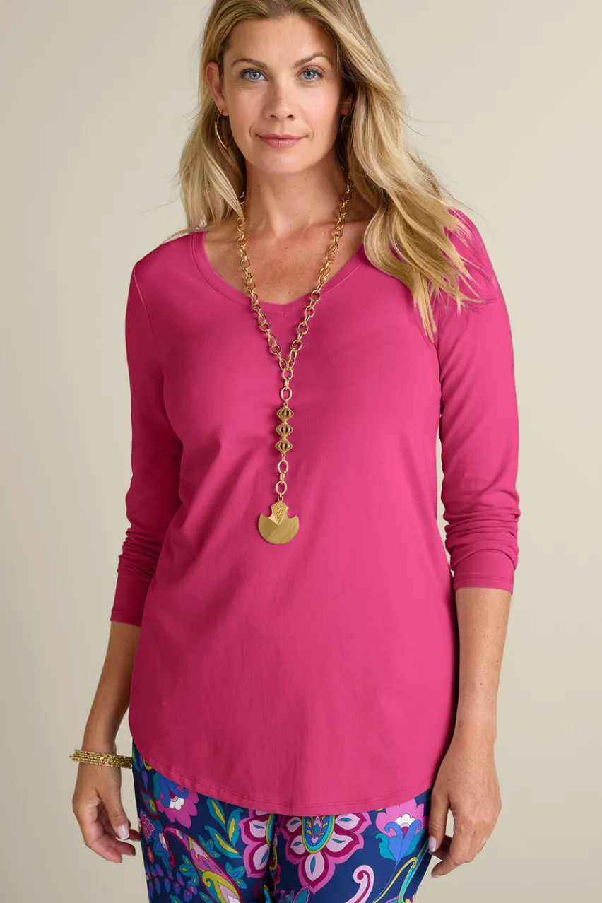 Online Soft Essential Supima Isabel Long Sleeve Tunic Tops