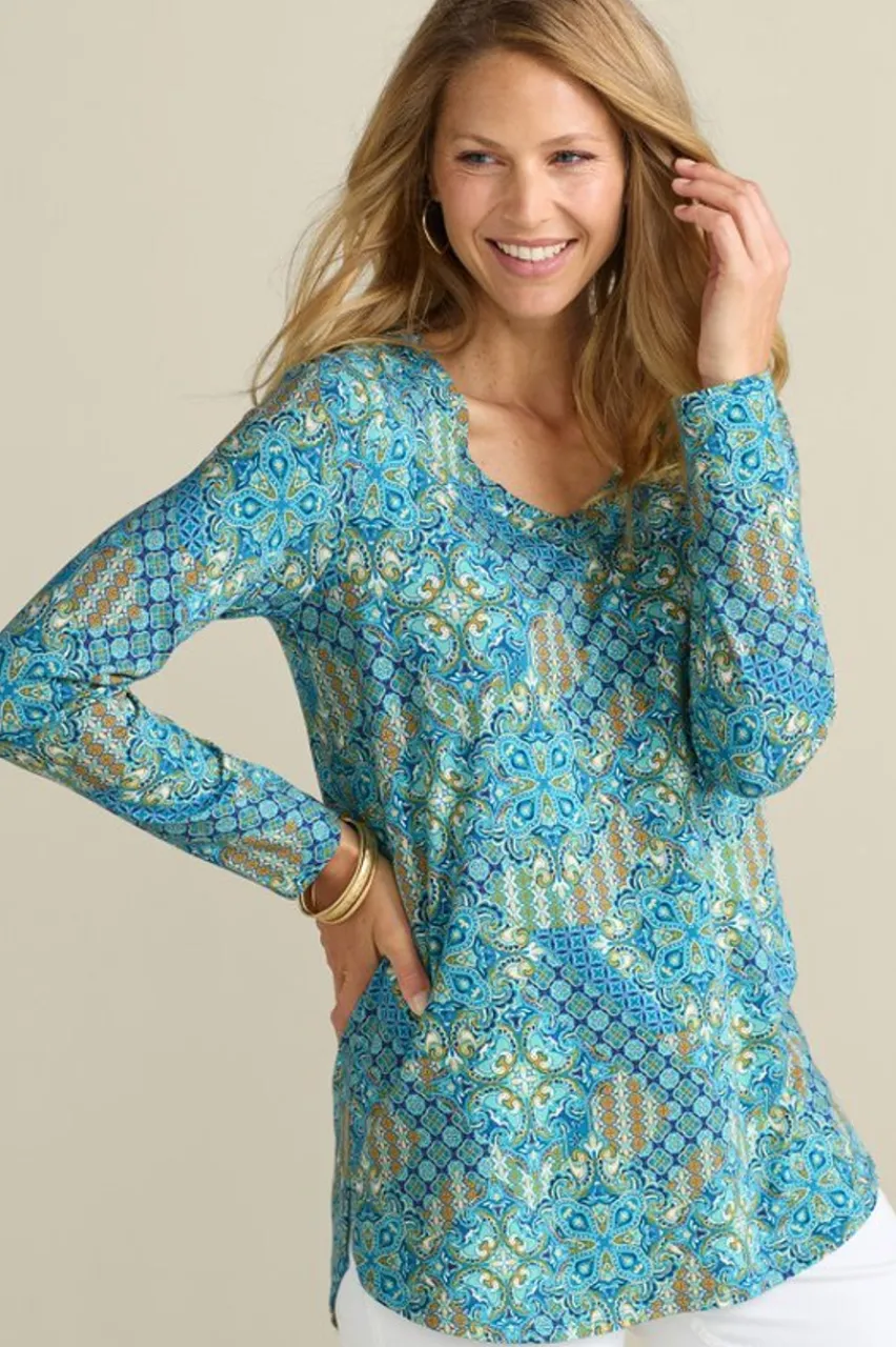 Online Soft Essential Supima Isabel Long Sleeve Tunic Tops
