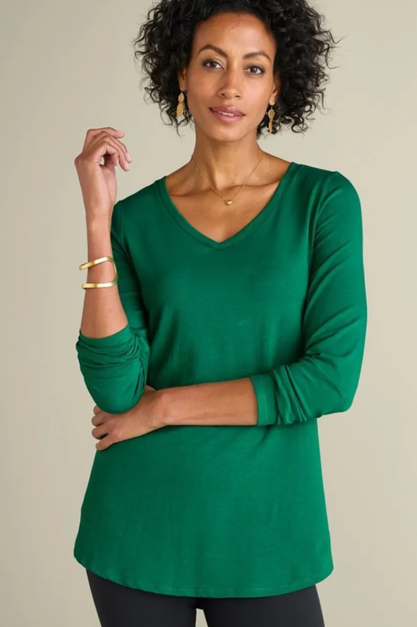 Online Soft Essential Supima Isabel Long Sleeve Tunic Tops