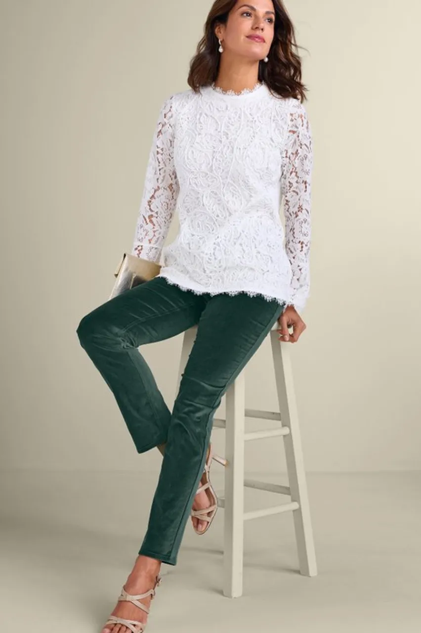 Best Sutton Velveteen Pull-On Slim Leg Pants Pants