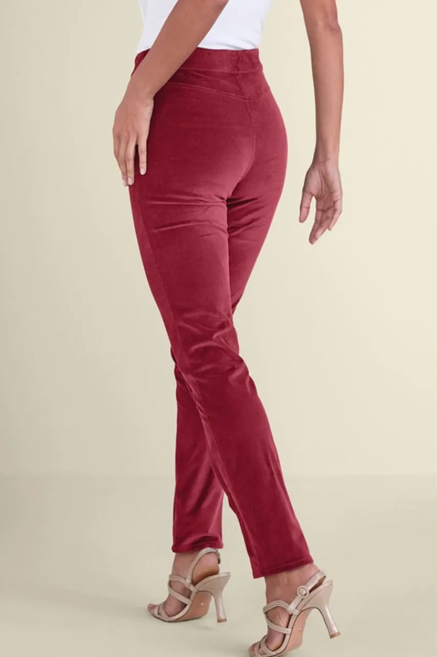 Best Sutton Velveteen Pull-On Slim Leg Pants Pants