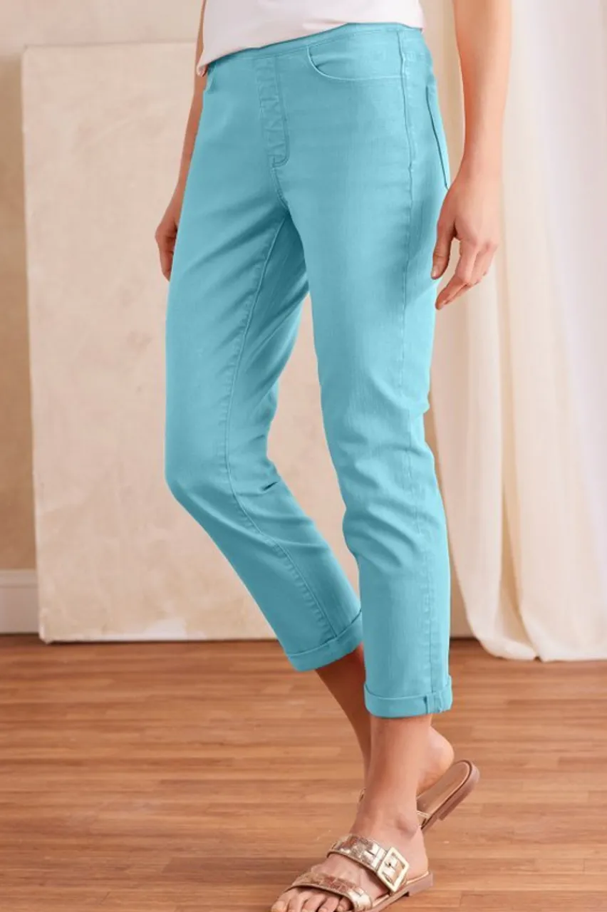 New The Ultimate Denim Pull-On Crop Jeans