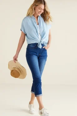 New The Ultimate Denim Pull-On Crop Jeans