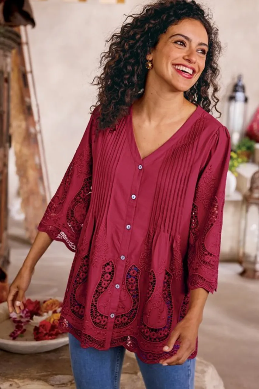 New Trella Eyelet Top Tops