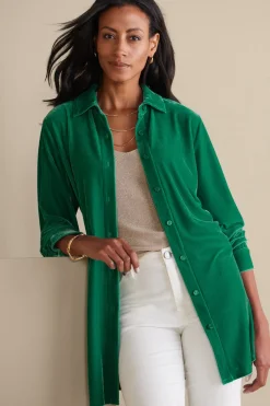 Velvet Boyfriend Tunic Shirt Tops|Tunics & Leggings