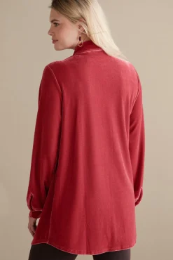Velvet Boyfriend Tunic Shirt Tops|Tunics & Leggings