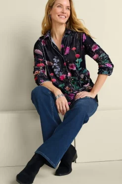 Velvet Boyfriend Tunic Shirt Tops|Tunics & Leggings