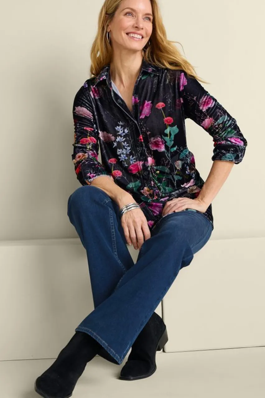 Velvet Boyfriend Tunic Shirt Tops|Tunics & Leggings