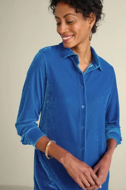 Velvet Boyfriend Tunic Shirt Tops|Tunics & Leggings