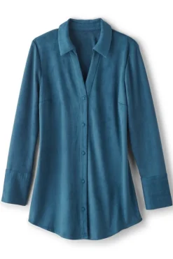 Outlet Vida Faux Suede Tunic Tops