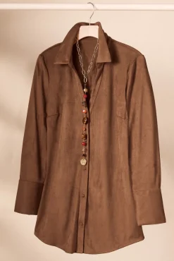 Outlet Vida Faux Suede Tunic Tops