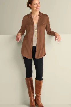 Outlet Vida Faux Suede Tunic Tops