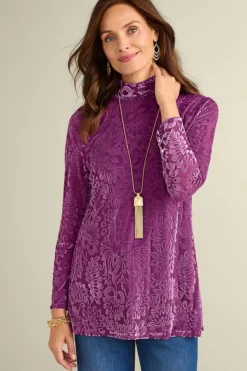 Sale Walden Velvet Turtleneck Tops